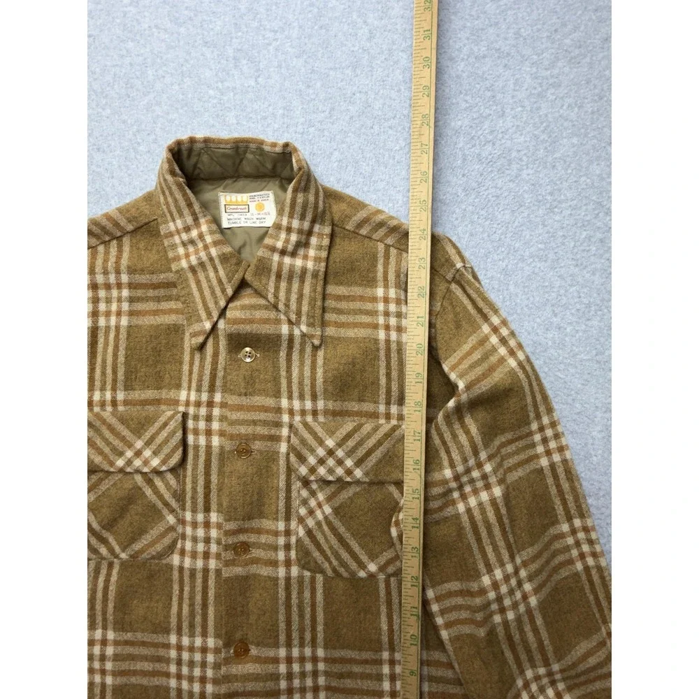 Vintage Cranbrook‎ Jacket Mens Medium Brown Plaid Wool Quilted Lined Workwear